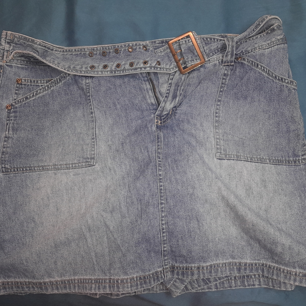 Faded Glory Blue Denim Skirt